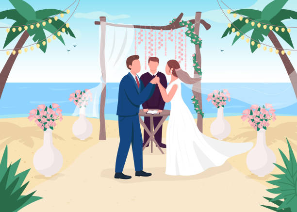 Tropical Wedding Ceremony Flat Color Vector Illustration Stock Illustration - Download Image Now - iStock Tropical Wedding Ceremony Flat Color Vector Illustration Stock Illustration - Download Image Now - iStock