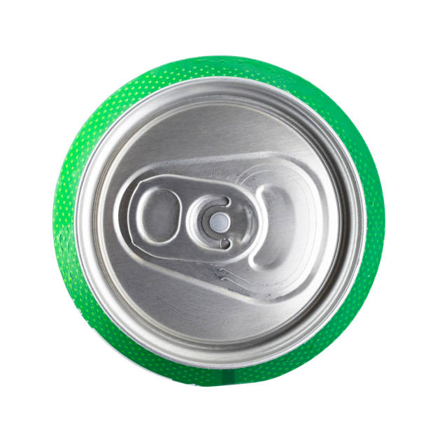 istock Lid of a closed beer can with a key, close-up on white, isolate, top view. 1278396567