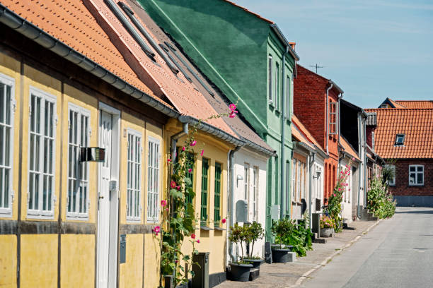 istock Typical rural residential street in Denmark 1278397273