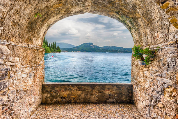 istock Rock balcony overlooking Lake Garda from Torbole town, Italy 1278397316