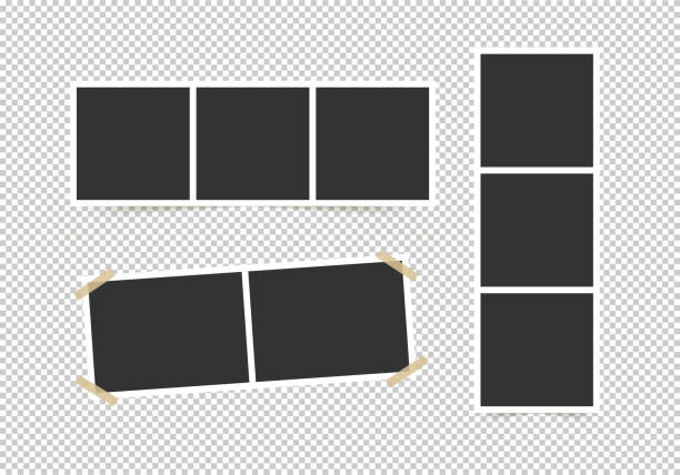 istock Set of photo Frames. Template for your photos isolated on transparent background. Vector illustration. 1278397747