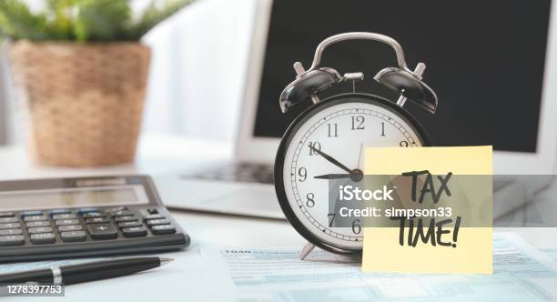 Tax Time Concept Accountancy Tax Refund Concept Stock Photo - Download Image Now - Tax Form, Tax, Tax Season