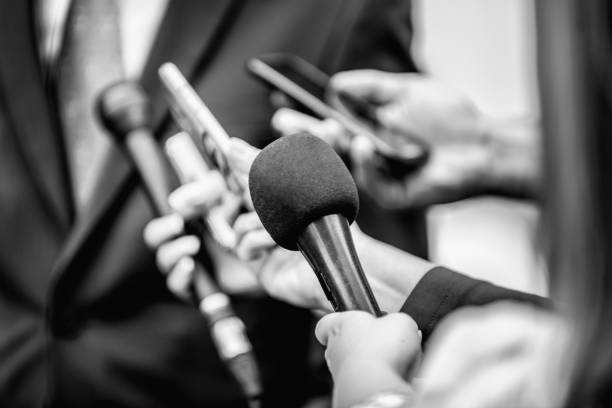istock Media Interview. Journalists Interviewing Politician or Businessman 1278400888