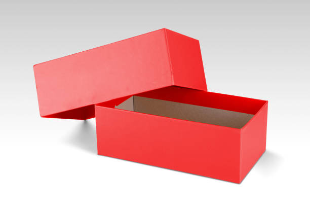 istock Blank Red Product Packaging Open Box For Mock ups 1278405627