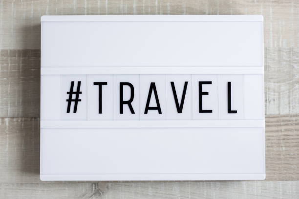 istock retro light box with travel hash tag 1278406752