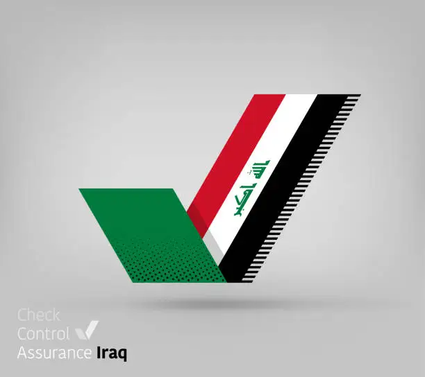 Vector illustration of Iraq Flag for Controlling & Ensuring