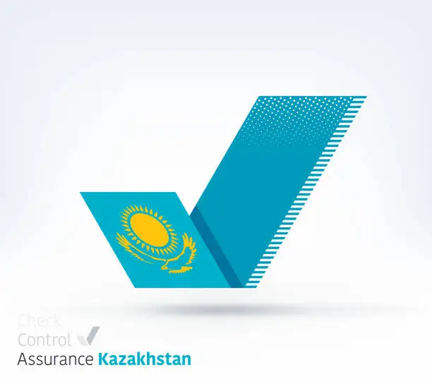 Vector illustration of Kazakhstan Flag for Controlling & Ensuring