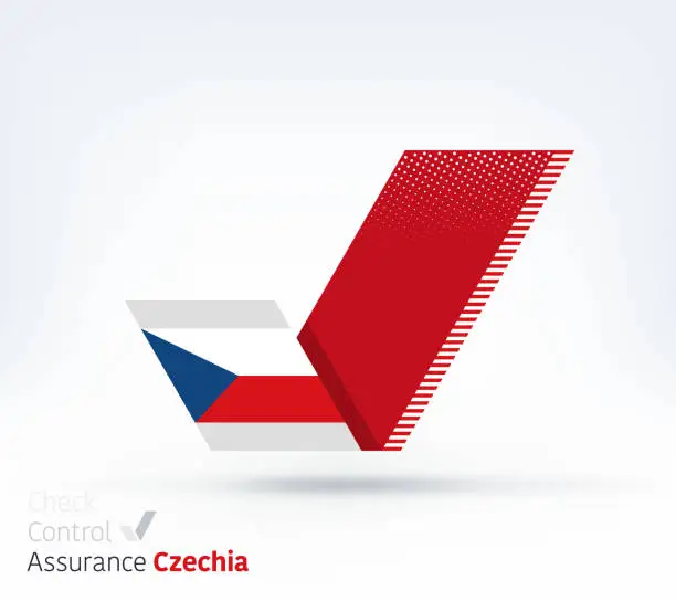 Vector illustration of Czechia Flag for Controlling & Ensuring