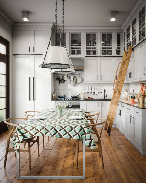 istock Scandinavian Domestic Kitchen and Dining Room 1278412555