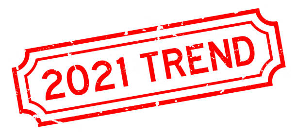 istock Grunge red 2021 trend word square rubber seal stamp on white background 1278412591