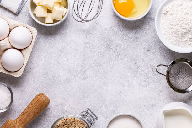 istock Ingredients for baking  - flour, eggs, salt, sugar, milk 1278416210