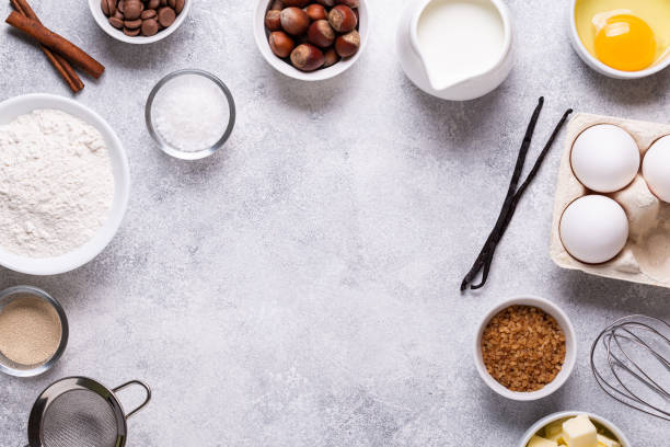 istock Ingredients for baking  - flour, eggs, salt, sugar, milk 1278416271