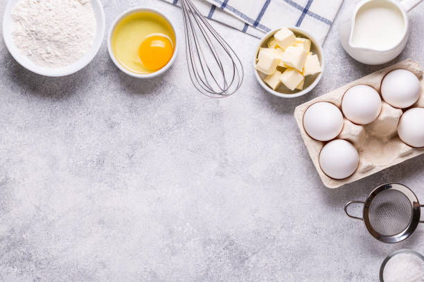 istock Ingredients for baking  - flour, eggs, salt, sugar, milk 1278416900