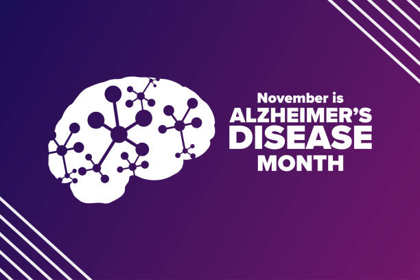 November is National Alzheimerâs Disease Awareness Month. Holiday concept. Template for background, banner, card, poster with text inscription. Vector EPS10 illustration. November is National Alzheimerâs Disease Awareness Month. Holiday concept. Template for background, banner, card, poster with text inscription. Vector EPS10 illustration alzheimer's disease stock illustrations