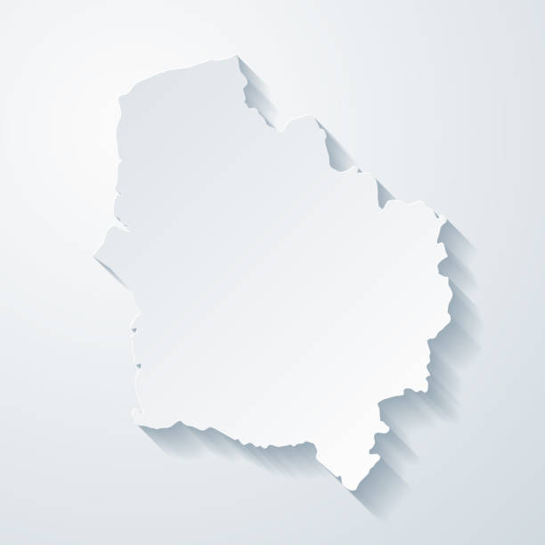 istock Hauts-de-France map with paper cut effect on blank background 1278421240