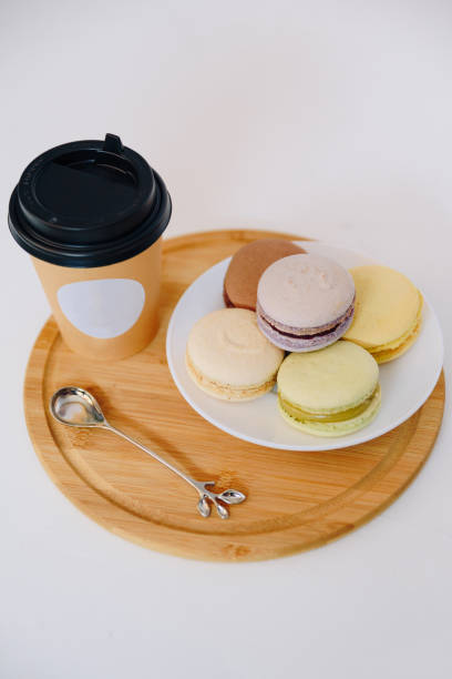 istock Several colorful macaroon cakes on a colored background 1278425235