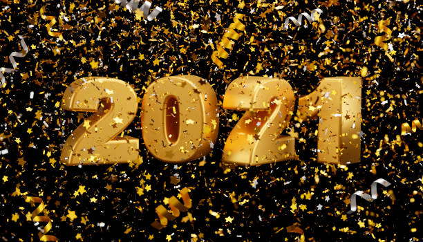 istock New year 2021 and foil confetti falling on black background 3d render 1278430493