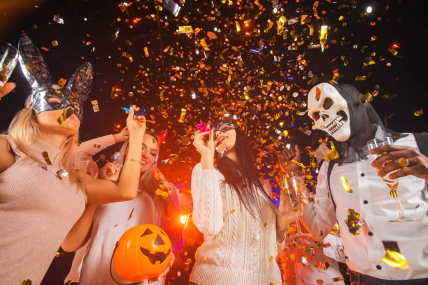People dancing on Halloween party