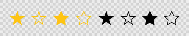 набор значков звезд. векторные символы звезды изолированы на прозрачном фоне. - 2548 stock illustrations