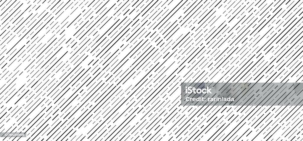 Abstract seamless black dash lines diagonal pattern on white background - Royalty-free Padrão arte vetorial