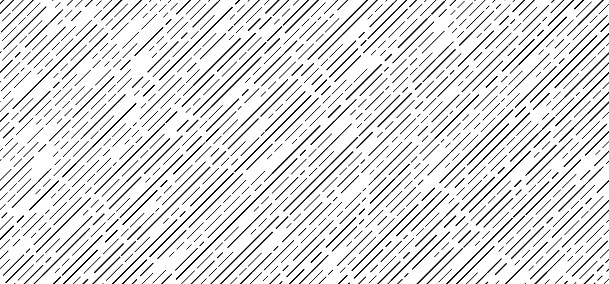 Abstract seamless black dash lines diagonal pattern on white background. Vector illustration