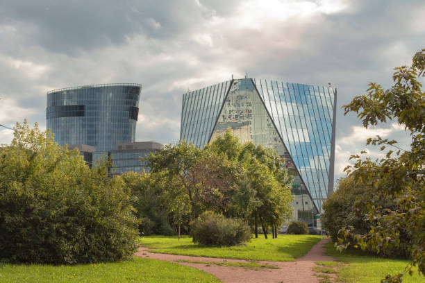 istock View of modern office buildings from the Park 1278437127