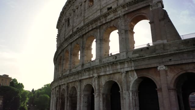 Colosseum in Rome without people in the morning, italy