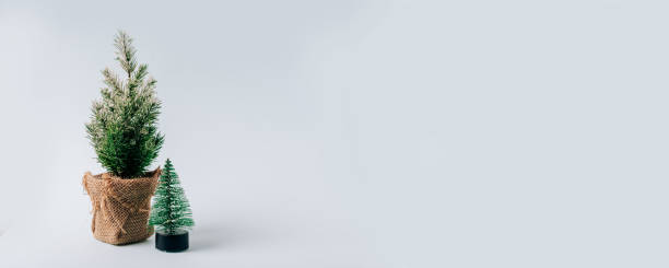 istock Winter layout with a small Christmas tree on a blue background 1278443522