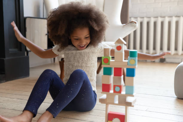 Smart Kid Building A Tower, Isolated Stock Photo, Picture And Royalty Free Image. Image 6536860.