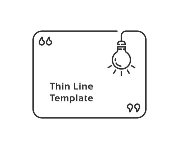 ilustrações, clipart, desenhos animados e ícones de modelo de cotação lineart com lâmpada - brain case