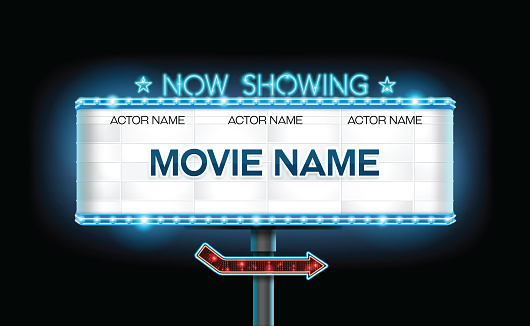 light sign billboard cinema theater vector illustration