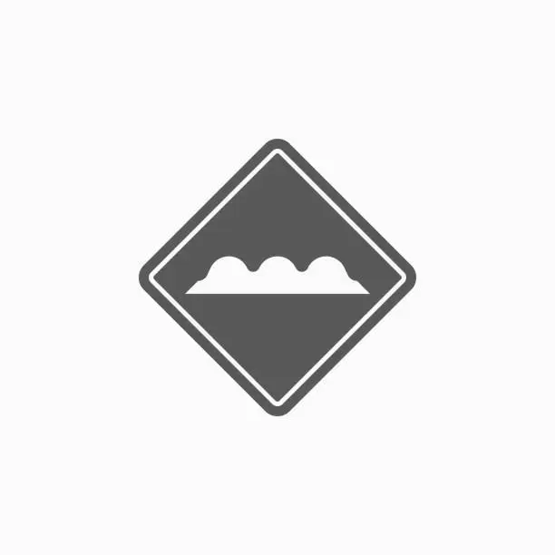 Vector illustration of uneven road icon, bumpy road vector