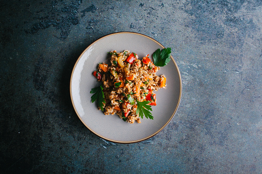 Spicy Rice with meat and vegetables