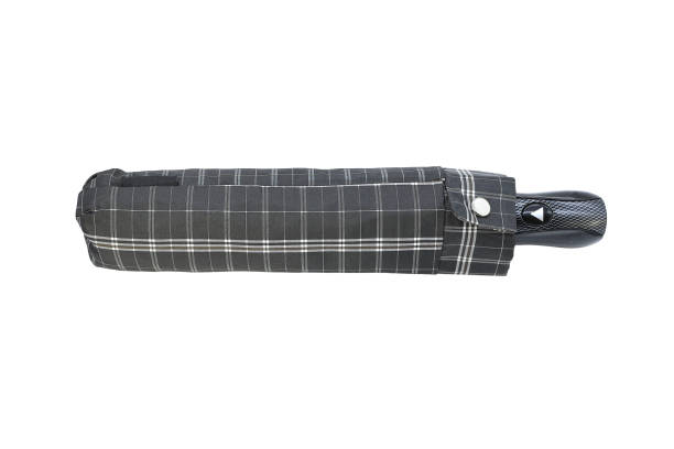istock Checkered automatic umbrella in a cover isolated on white background 1278448849