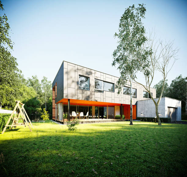 istock 3d render of luxury house at mountain 1278449931