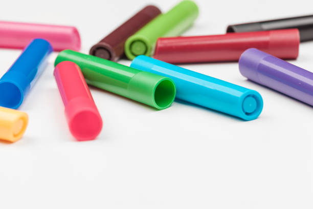 istock Colored markers isolated on white background. High quality photo 1278459987