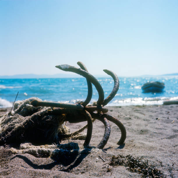 istock Lesbos, Greece, beach with anchor 1278460209