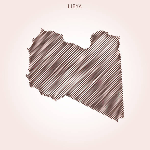 Scribble Map of Libya Vector Illustration Design Template. Libya Map Sketch Vector Stock Illustration Design Template. Vector eps 10. libya map stock illustrations