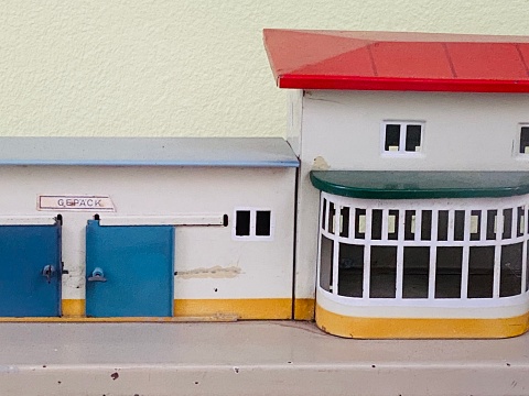 Vintage toy railway station