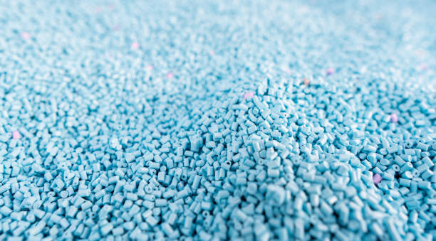 istock Close up large pile of blue plastic granules 1278464747