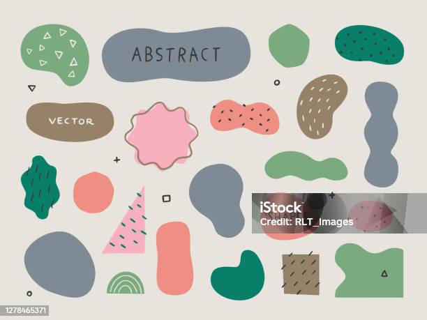 Set Of Abstract Organic Shapes And Textures For Design Layouts Handdrawn Vector Elements Stock Illustration - Download Image Now