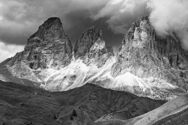 istock Mountain landscape along the road to Sella pass, Dolomites 1278472194