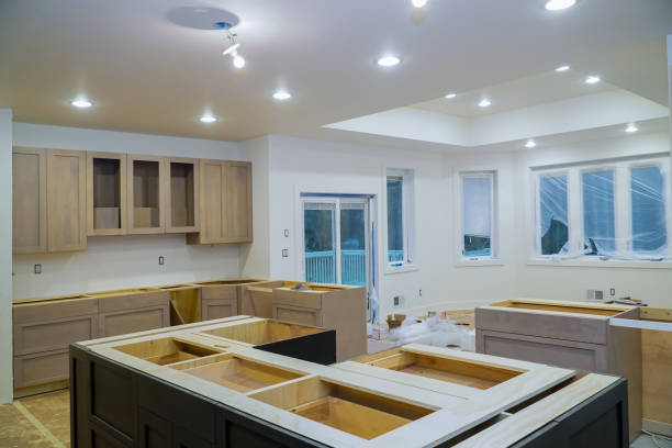 istock Interior design construction of kitchen with cabinet maker installing home improvement custom 1278472351