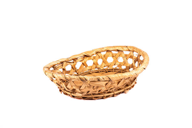 istock Handmade oval basket isolated on white background. 1278475133
