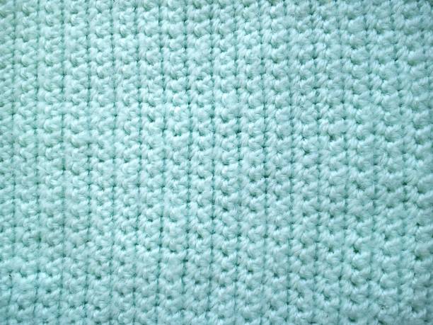 istock Knitting with turquoise wool yarn, close-up of pattern 1278475293
