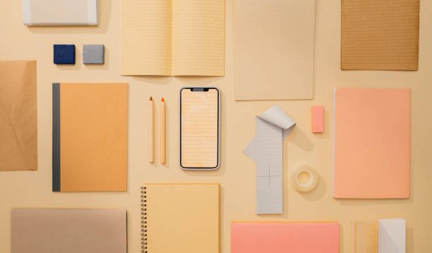 istock Back to School Still Life: a Neat Flat Lay Consisting of Various School/ Office-Related Objects Including a Smartphone (Blank Screen, Copy Space) 1278477292