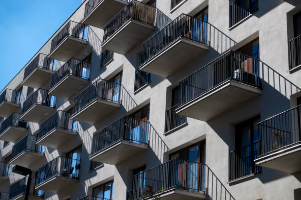 istock View on the modern block of flats 1278480106