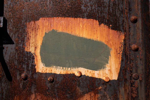 istock Rusted Metal Door with Paint Splatter 1278484687