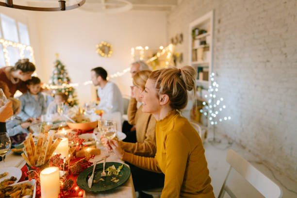 Multigenerational family celebrating December Holidays