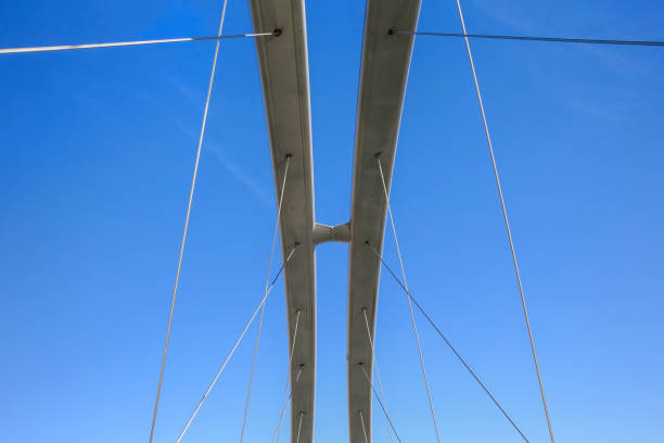 istock Architectural details of a suspension pedestrian bridge 1278487043
